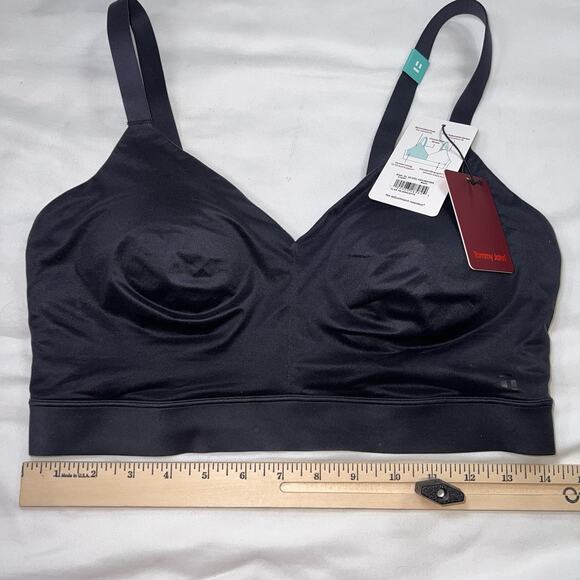 Tommy John Second Skin Triangle Bralette Womens Size XL DDD/D-E Black Bra NWT - Picture 8 of 14